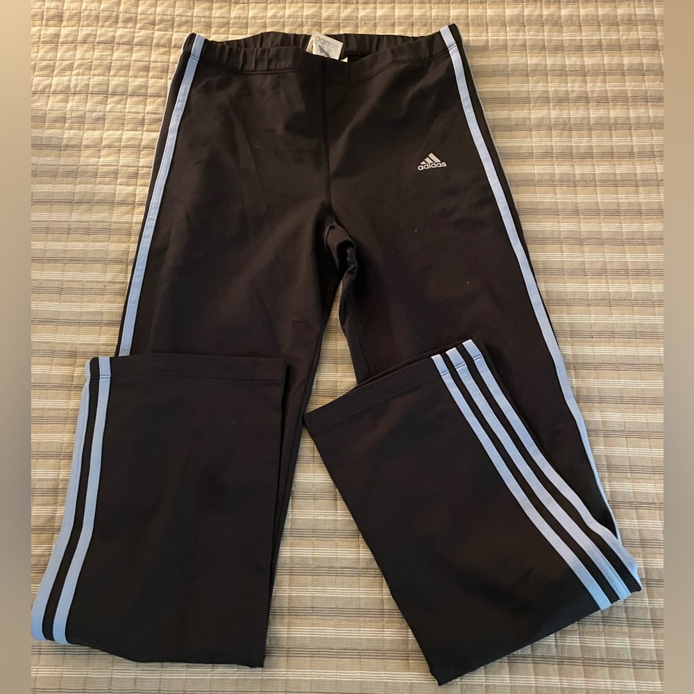 Adidas-jogger black with blue stripes size:L